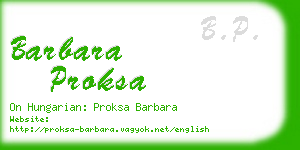 barbara proksa business card